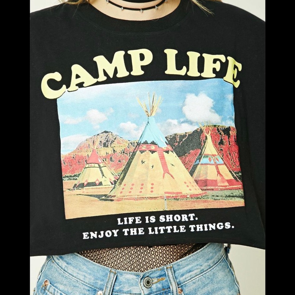Forever 21 Camp Life crop top